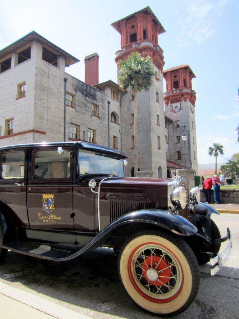 Road Trip USA: Old car and old building in St. Augustine, Florida