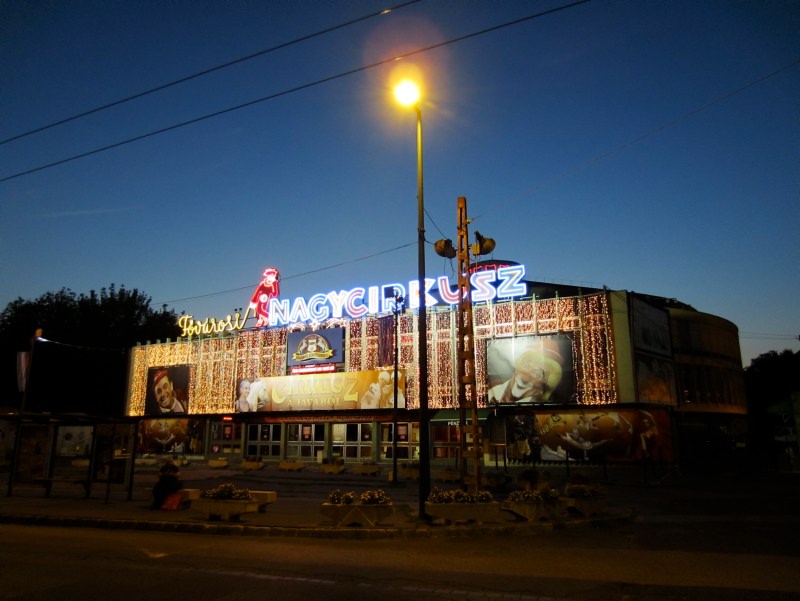 Building at nighttime in Budapest