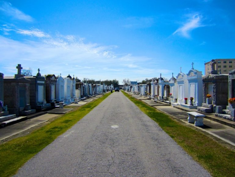 Most beautiful cemeteries: Street between graves in New Orleans