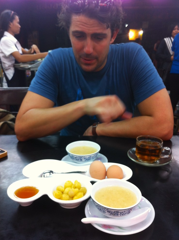 Weird food: Man with bird's nest soup