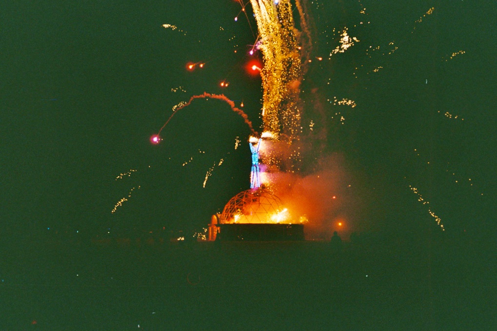 And then, the man burnt.