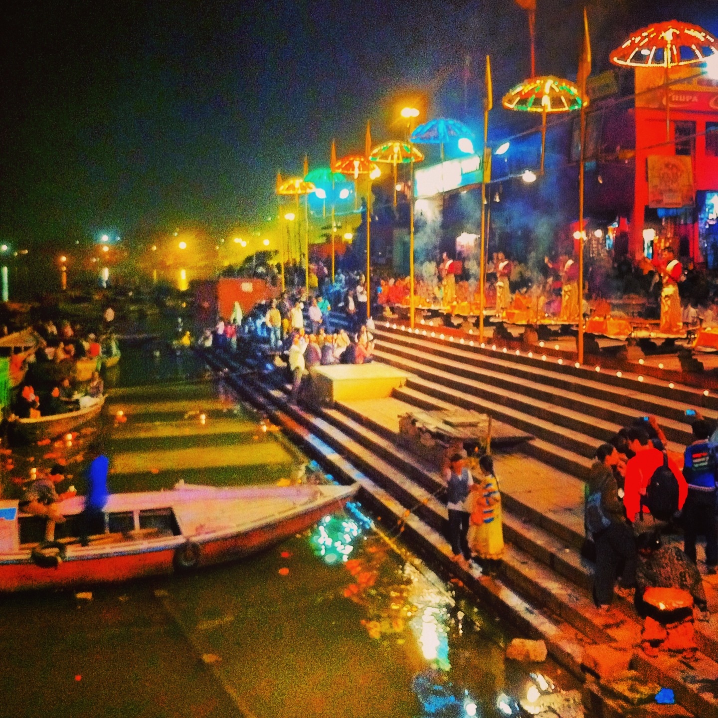 Fire ceremony along the Ganges