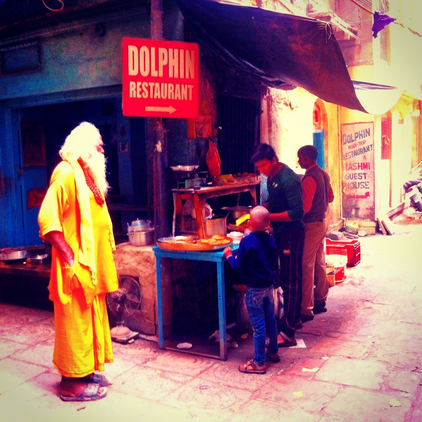 A 'sadhu' at one of the snack shops