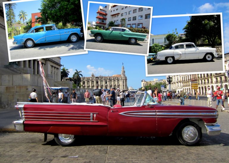 Cuba cars: American classic cars in several colors