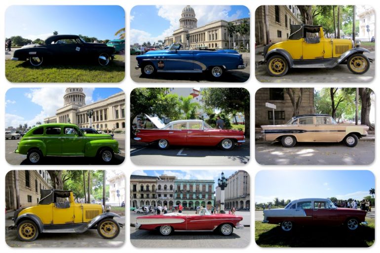 Cuba cars: American classic cars in several colors