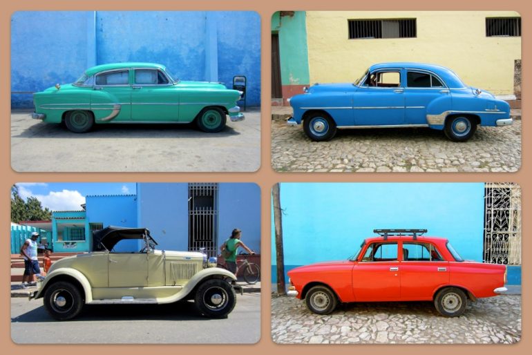 Cuba cars: Old cars of various color and brand