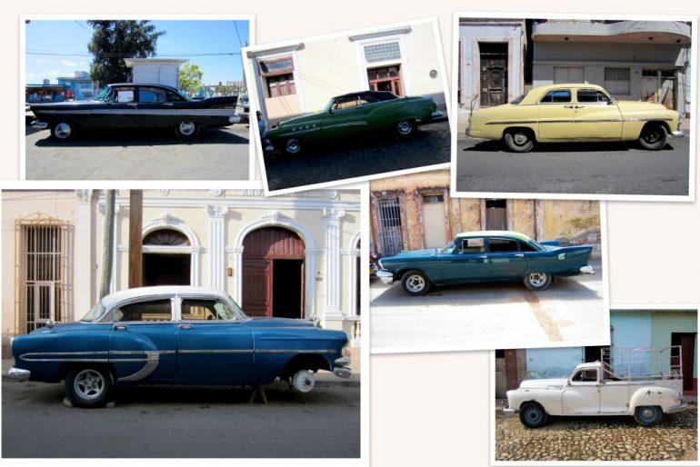 Cuba cars: Old cars of various color and brand