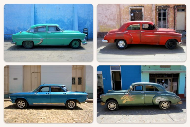 Cuba cars: Old cars of various color and brand