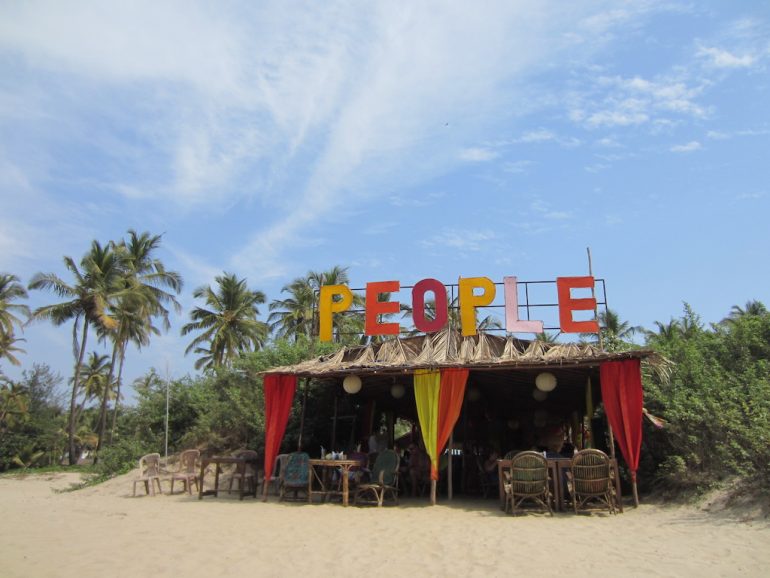 Hütte am Strand von Goa