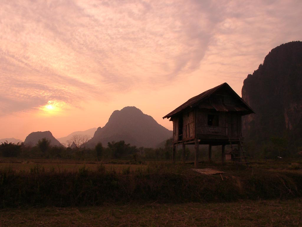 Sonnenuntergang bei Vang Vieng
