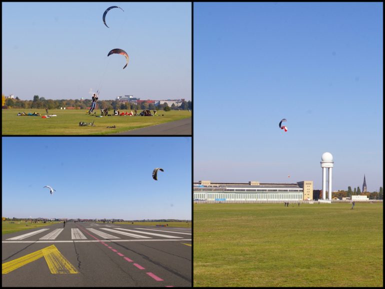 Berlin außergewöhnlich: Kitelandboarder auf dem Tempelhofer Feld