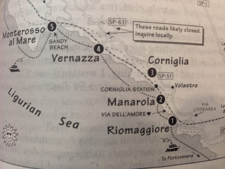 Cinque Terre Karte (Quelle - Rick Steve's Italy)