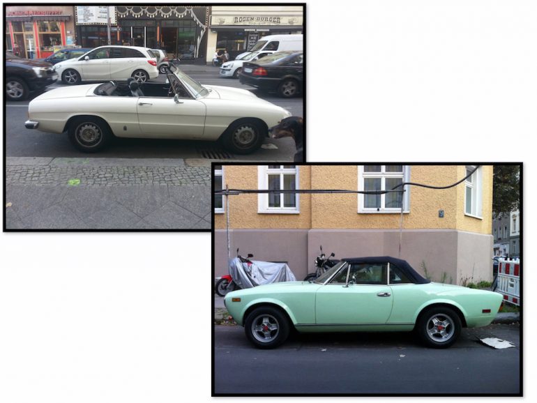 Oldtimer Berlin: Fiat in unterschiedlichen Farben