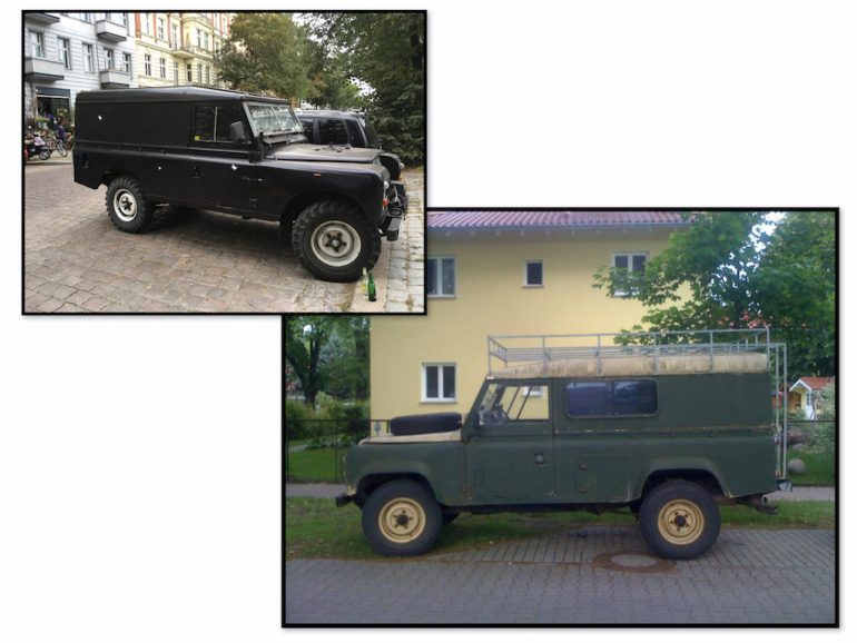 Oldtimer Berlin: Land Rover in schwarz und grün
