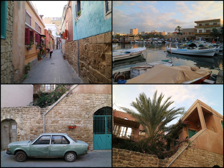 Libanon Sehenswürdigkeiten: Strassen, Häuser, Autos und Boote in Tyre