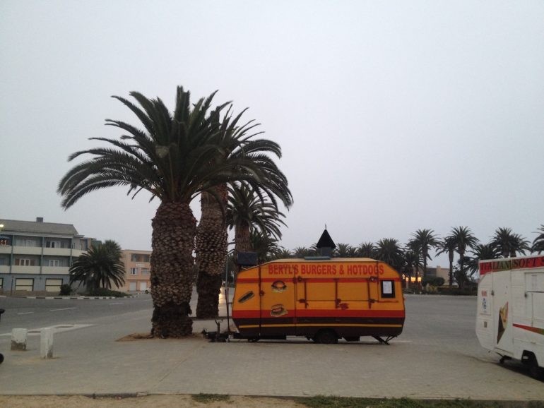 Adventures in Namibia: Snack bar in Swakopmund, Namibia.